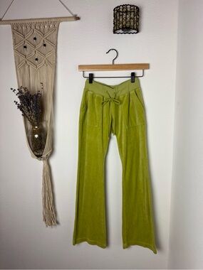 wild fable Lime Green Velour Wide-Leg Joggers